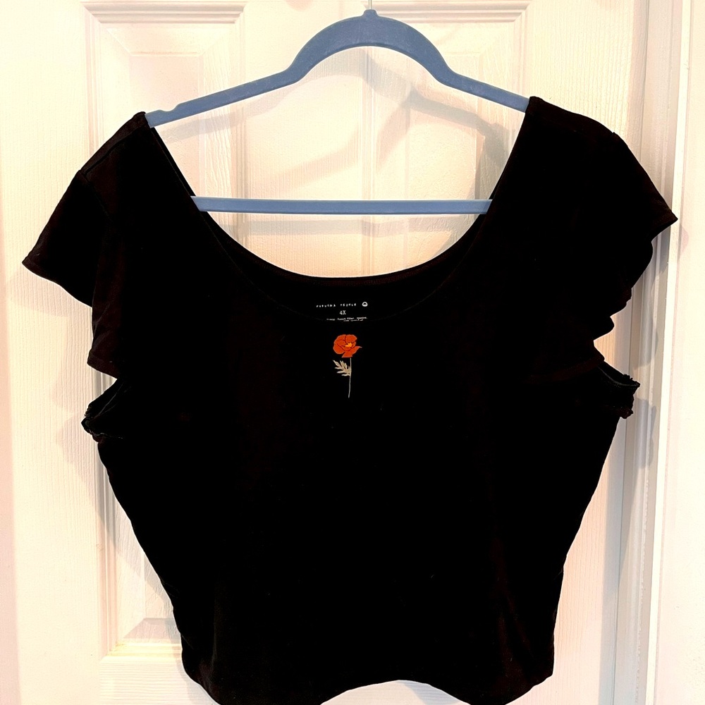 Purusha people pansy flutter sleeve bra top 4X